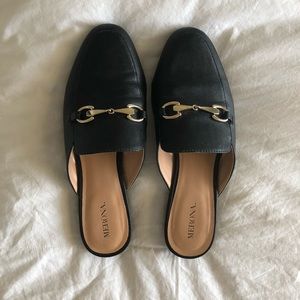 Black Mules / Slides with Gold Accents 🌷